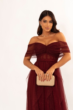 VESTIDO DE FESTA LONGO TENDÊNCIA COM CORSET SAIA CASCATA RIO DE JANEIRO - comprar online