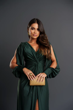 VESTIDO DE FESTA LONGO TENDÊNCIA FASHIONISTA MANGA LONGA MALÁUI - loja online