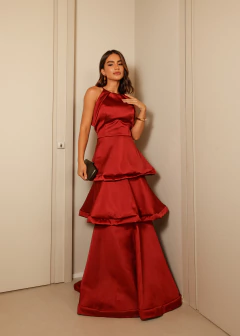 VESTIDO DE FESTA LONGO ACETINADO FASHIONISTA LANÇAMENTO ANDRADAS - Fábrica dos Vestidos