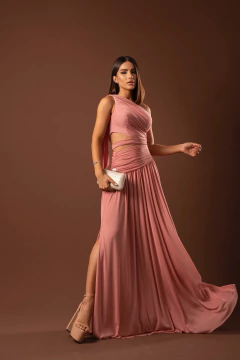 VESTIDO DE FESTA LONGO MICROTULE TENDÊNCIA COM FENDA LANÇAMENTO ANÁPOLIS