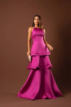 VESTIDO DE FESTA LONGO ACETINADO FASHIONISTA LANÇAMENTO ANDRADAS