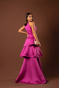 VESTIDO DE FESTA LONGO ACETINADO FASHIONISTA LANÇAMENTO ANDRADAS - Fábrica dos Vestidos
