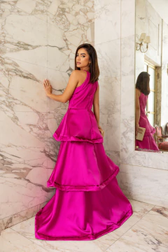 VESTIDO DE FESTA LONGO ACETINADO FASHIONISTA LANÇAMENTO ANDRADAS - Fábrica dos Vestidos