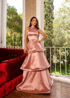 Imagem do VESTIDO DE FESTA LONGO ACETINADO FASHIONISTA LANÇAMENTO ANDRADAS
