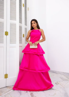 VESTIDO DE FESTA LONGO ACETINADO FASHIONISTA LANÇAMENTO ANDRADAS - Fábrica dos Vestidos