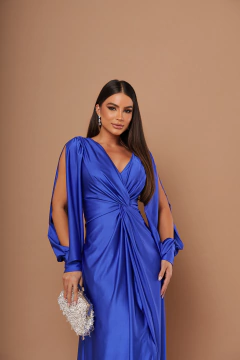 VESTIDO DE FESTA LONGO TENDÊNCIA FASHIONISTA MANGA LONGA MALÁUI - comprar online
