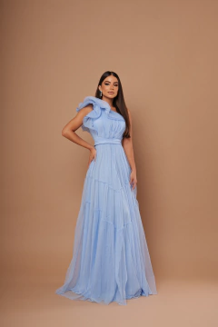VESTIDO DE FESTA LONGO TULE COM BRILHO TENDÊNCIA FORTALEZA - loja online