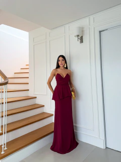 VESTIDO DE FESTA LONGO LISO MINIMALISTA SORRENTO - Fábrica dos Vestidos