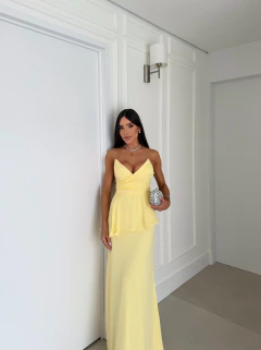 VESTIDO DE FESTA LONGO LISO MINIMALISTA SORRENTO