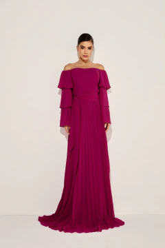 VESTIDO DE FESTA MANGA LONGA SAIA PLISSADA FASHIONISTA PARANÁ - loja online
