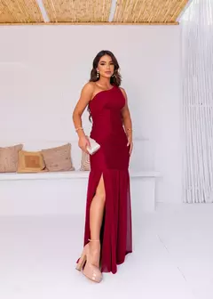 Imagem do VESTIDO DE FESTA LONGO MICROTULE MINIMALISTA SEREIA TENDÊNCIA GRÉCIA