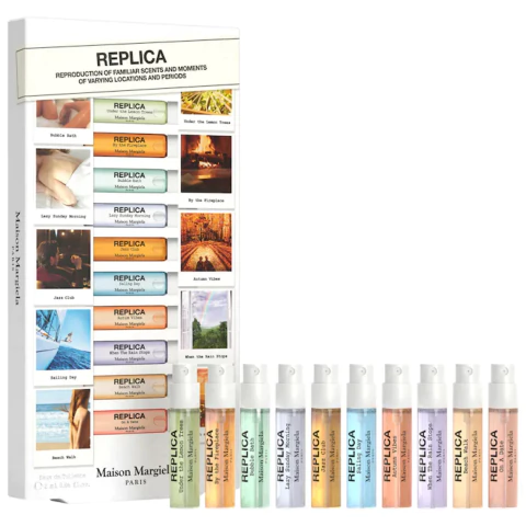 Kit com 10 Flaconetes de 2ml 'REPLICA' Memory Box Maison Margiela