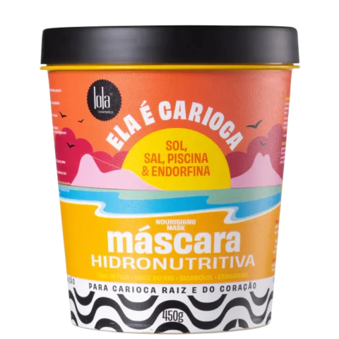 450g Máscara Ela é Carioca Hidronutritiva Sol, Sal, Piscina e Endorfina Lola Cosmetics