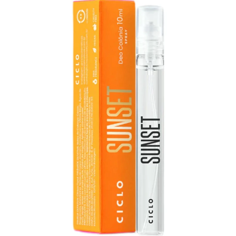 10ml Travel Size Sunset Deo Colônia Spray Ciclo