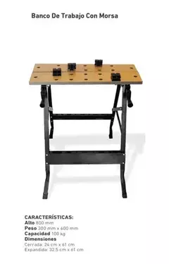Banco De Trabajo Plegable 100kg Mesa Carpintero Wembley 2875 - comprar online