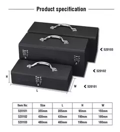 Caja Herramientas Metálica 48cm Reforzada Harden Gris Oscuro - tienda online