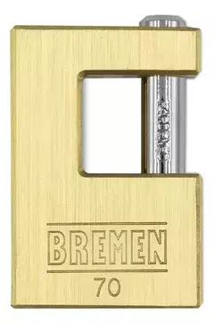 Candado Perno Horizontal 70mm De Bronce Bremen 7748 Color Dorado