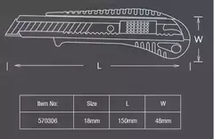 Cutter Trincheta 18mm Cuerpo Plastico Harden Profesional - Herramientas Dali