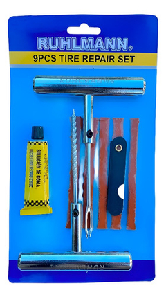 Kit Reparacion Rueda Auto Moto Bici 9 Pzs Ruhlmann Neumatico