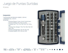 Set Juego 32 Puntas Surtidas Atornillar 1/4 7936 Bremen