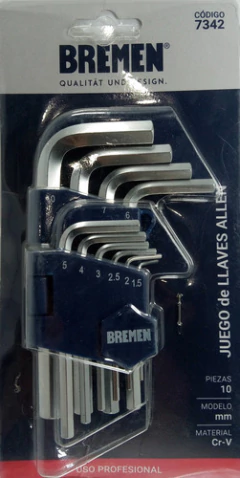 Imagen de Juego Llave Allen Bremen En Milímetros De 1.5mm A 10mm 7342