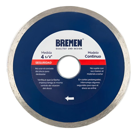 Disco Diamantado Continuo Humedo Bremen 115mm 4.5 plg 4525