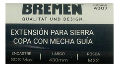 Extension Mecha Guia Bremen Sds Max 430mm Sierra Copa 4307 - comprar online