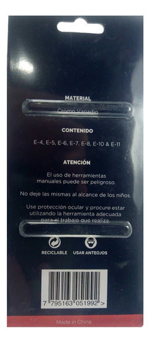 Juego Tubos Torx Hembra Bremen 7p. De E4 A E11 Enc 1/4 5199 en internet