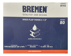 1 Disco Flap Vision Bremen G80 115mm 4.5 PuLG Zirconio 8193