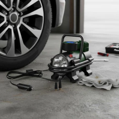 Compresor De Aire Portatil Issei P/ Auto 12v Display Digital Verde 50 Monofásica