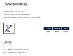 Mecha Broca Widia Sds Plus Hormigón 5 X 110mm Bremen 2732 en internet