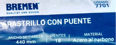 Rastrillo Com Puente Bremen 18 Dientes 430mm Acero - Herramientas Dali
