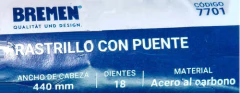 Rastrillo Com Puente Bremen 18 Dientes 430mm Acero - Herramientas Dali