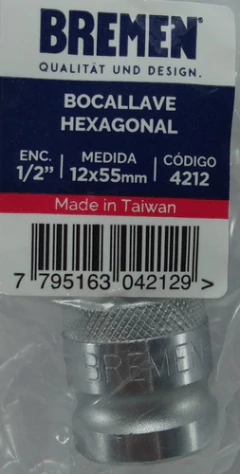Tubo Bocallave P. Hexagonal Allen 12mm Enc 1/2 Bremen 4212 en internet