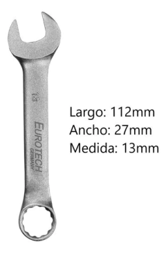 Imagen de Llave Combinada Corta 13mm Eurotech 112mm Eu3613