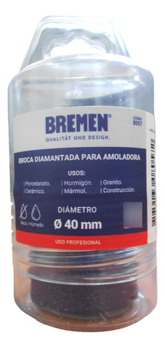 Broca Diamantada Amoladora Bremen 40mm 8057 - Herramientas Dali