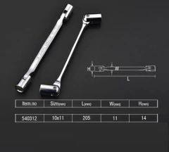 Llave Pipa Articulada Doble Boca Harden 10mm / 11mm 540312