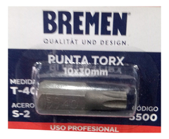 Punta Torx Bremen T40 Corto Encastre 10mm Largo 30mm 5500 - Herramientas Dali