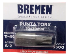 Punta Torx Bremen T40 Corto Encastre 10mm Largo 30mm 5500 - tienda online