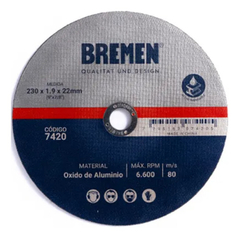 Disco De Corte Por Unidad De 9 X 1.9 X 22mm Bremen 7420