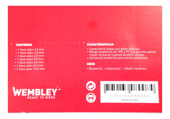 Set Juego 7 Llaves Allen Cardanicas Punta Bola Wembley 8008 - Herramientas Dali
