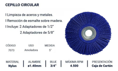Cepillo Circular Bremen Abrasivo Amoladora Banco 125mm 5 Pul en internet