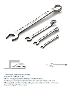 Imagen de Llave Combinada Acodada Sae De 7/16 Profesional Bremen 3525