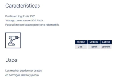 Mecha Broca Widia Sds Plus Hormigon 18 X 260mm Bremen 3411