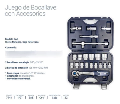 Set Llaves Tubo Crique Bremen 22pz Pulgadas Sae Enc 1/2 7941 - tienda online