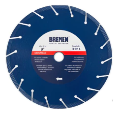 Disco Diamantado Segmentado Turbo 3 En 1 230mm Bremen 6765 - comprar online