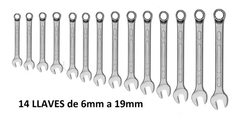 Set Juego 14 Llaves Combinada Acodada 6 A 19mm Ruhlmann - comprar online
