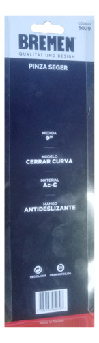 Pinza Seeger Seguer 9 Pulgadas Cerrar Curva Prof Bremen 5079 - tienda online