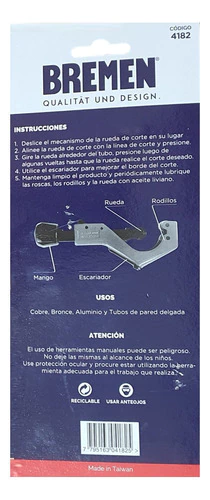 Cortacaño Telescopico Bremen Cobre Bronce Aluminio 4182 - tienda online