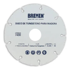 Disco De Corte Amoladora 115mm Bremen Madera Yeso Clavo 7490